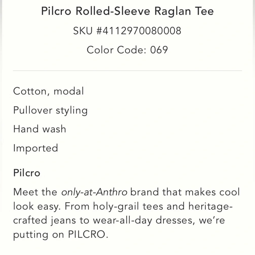 NWT Pilcro for Anthropologie Cream Raglan T-Shirt with Ruffled Sleeves Size 2X - Picture 5 of 5